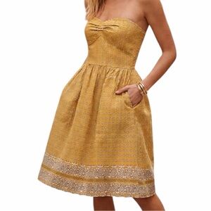 Anthropologie Girls from Savoy Woman’s Bandana Paisley Strapless Dress Size 8